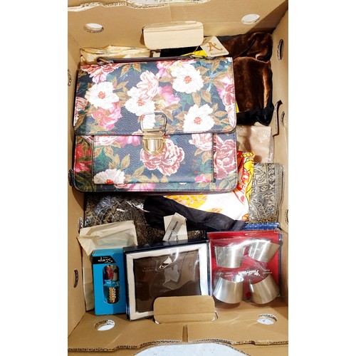 207 - A box of ladies scarves and accessories. UK shipping £14.