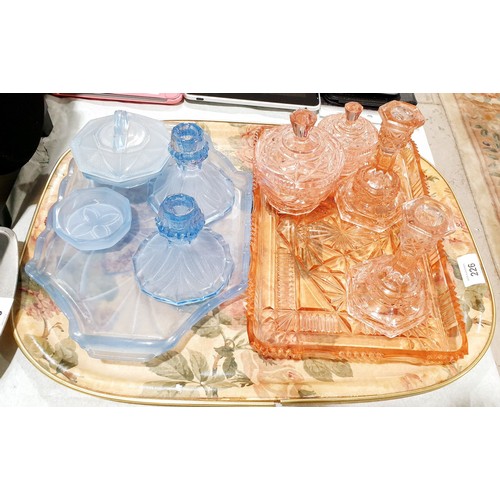 226 - A vintage glass dressing table set. No shipping. Arrange collection or your own packer and shipper, ... 