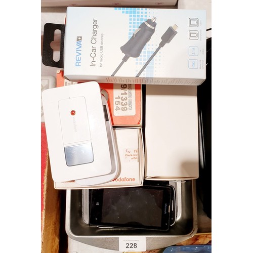 228 - A selection of mobile phones and mobile WIFI adapters. UK shipping £14.