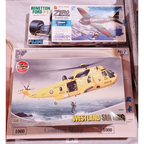 271 - Vintage model kits including Airfix together with Meccano and assorted. UK shipping £14.