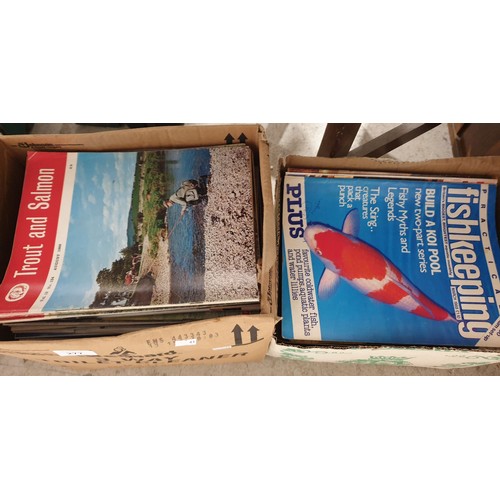 277 - Two boxes of fishing magazines. No shipping. Arrange collection or your own packer and shipper, plea... 