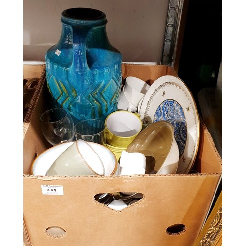 289 - Two boxes of kitchenware and assorted. No shipping. Arrange collection or your own packer and shippe... 