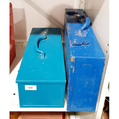 322 - An empty Makita metal tool box, width 16.75