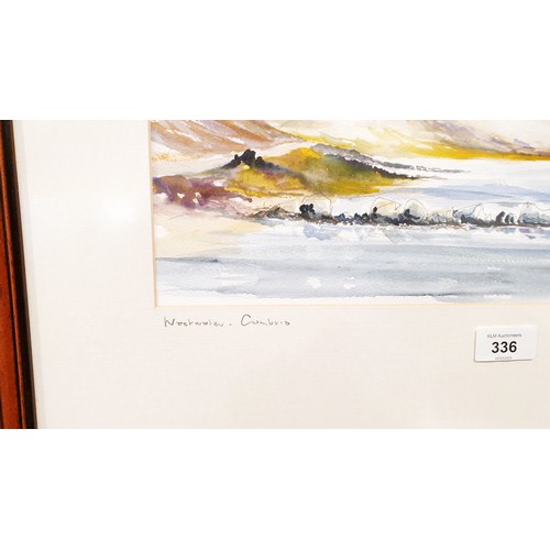 336 - An indistinctly signed watercolour, West Water, Cumbria, signed lower right, 10