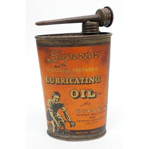 359 - A vintage Superior bike oil can. No shipping. Arrange collection or your own packer and shipper, ple... 