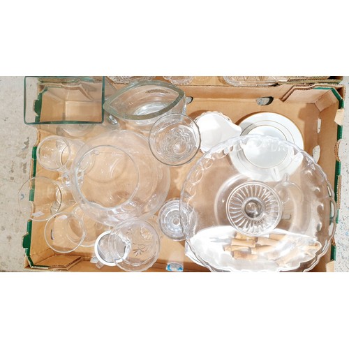 408 - Two boxes of glass and ceramics. No shipping. Arrange collection or your own packer and shipper, ple... 