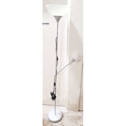 397 - A standard lamp with an adjustable reading lamp. No shipping. Arrange collection or your own packer ... 