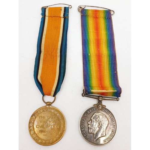 453 - Two World War I medals relating to 178263 GNR. W. T. Derby. R.A. UK shipping £14.