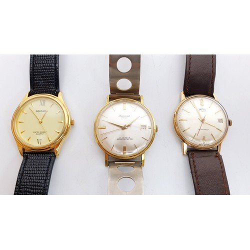 468 - Two vintage gentlemen's wrist watches and one other. UK shipping £14.