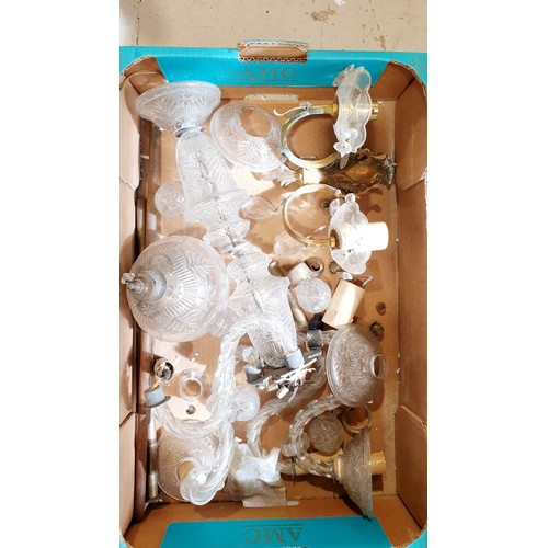 477 - A glass ceiling light and a wall light. No shipping. Arrange collection or your own packer and shipp... 