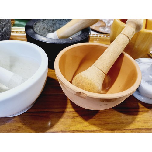 510 - Seven pestle and mortars, one A/F. No shipping. Arrange collection or your own packer and shipper, p... 