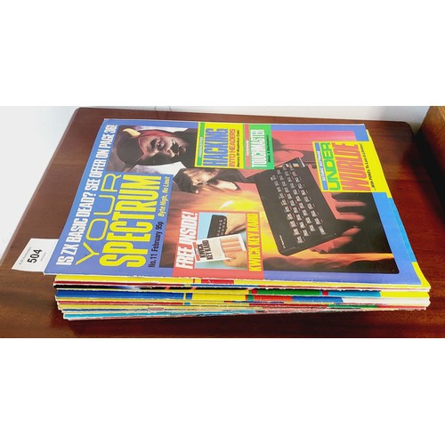 504 - A selection of 1980s Your Spectrum magazine. UK shipping £14.