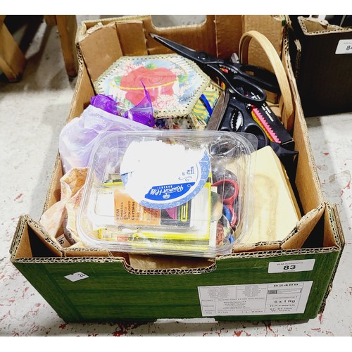 83 - A box of sewing items. UK shipping £14.