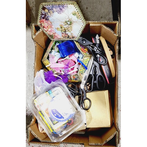 83 - A box of sewing items. UK shipping £14.