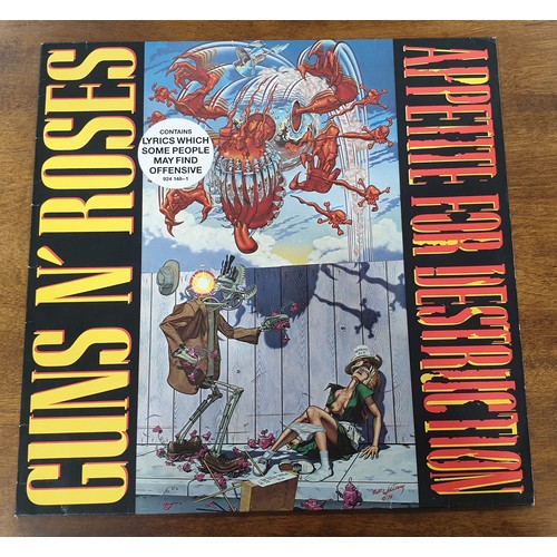 174A - Guns n' Roses Appetite for Destruction vinyl LP with original release, sleeve art work. UK shipping ... 