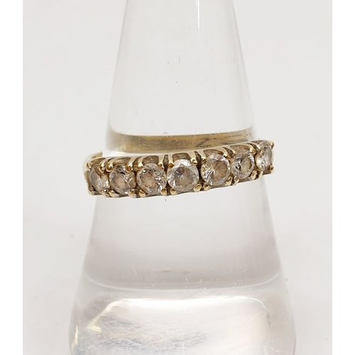 29 - A hallmarked 9ct gold ring set with cubic zirconia, gross weight 1.9g, size P. UK shipping £14.