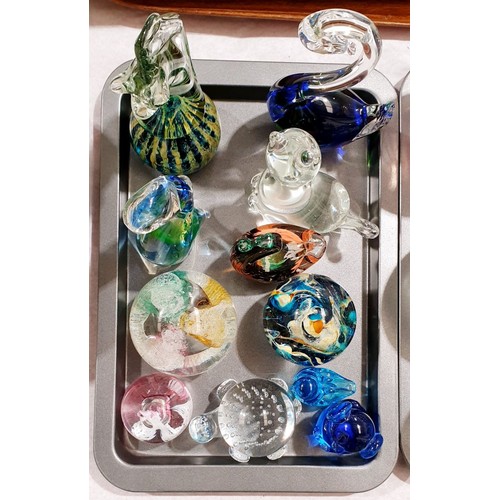 74 - A selection of paper weights including two Caithness, the tallest 7