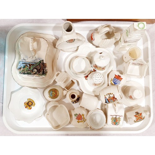 84 - A selection of crested ware. No shipping. Arrange collection or your own packer and shipper, please.... 