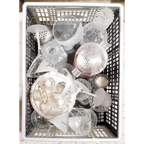 111 - A box of glass ware including a cut decanter. No shipping. Arrange collection or your own packer and... 