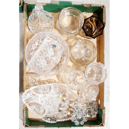 140 - Two boxes of glassware including cut. No shipping. Arrange collection or your own packer and shipper... 