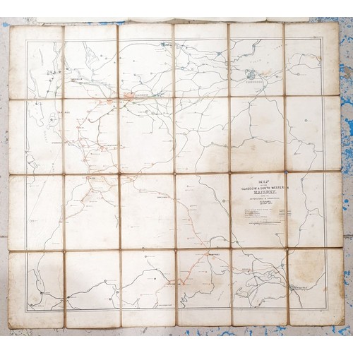 148 - An 1873 linen map of the Glasgow & South Western Railway, 27