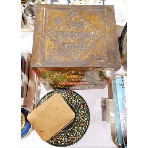 163 - A vintage biscuit tin, height 9.5