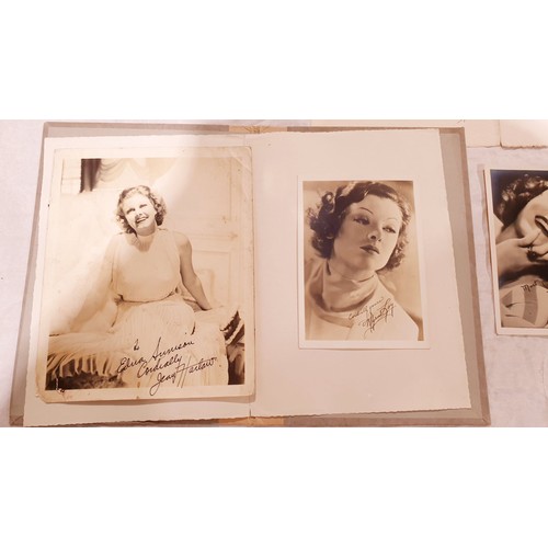 529 - Vintage film star photographs with autographs including Jean Harlow, royal memorabilia and military ... 