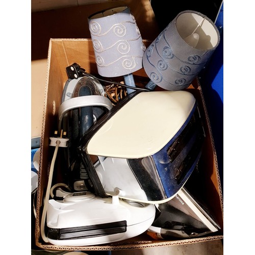 270 - Two boxes of kitchenware and a rug. No shipping. Arrange collection or your own packer and shipper, ... 