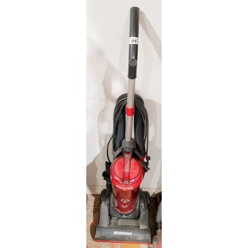 274 - A Hoover vacuum cleaner. No shipping. Arrange collection or your own packer and shipper, please. Ele... 