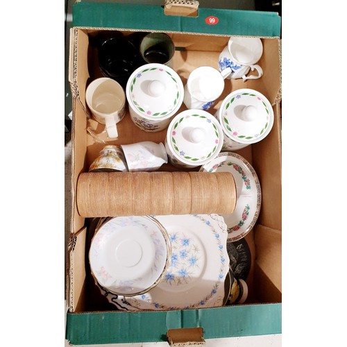 284 - A box of ceramics. No shipping. Arrange collection or your own packer and shipper, please. Electrica... 