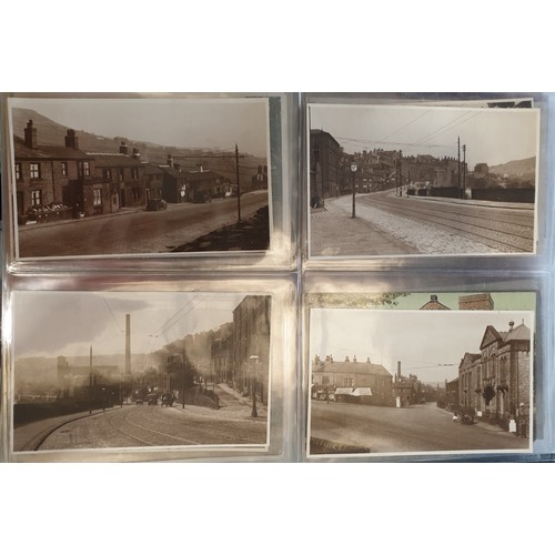 531 - An album of 87 antique and vintage postcards including many of Halifax and the surrounding areas. UK... 