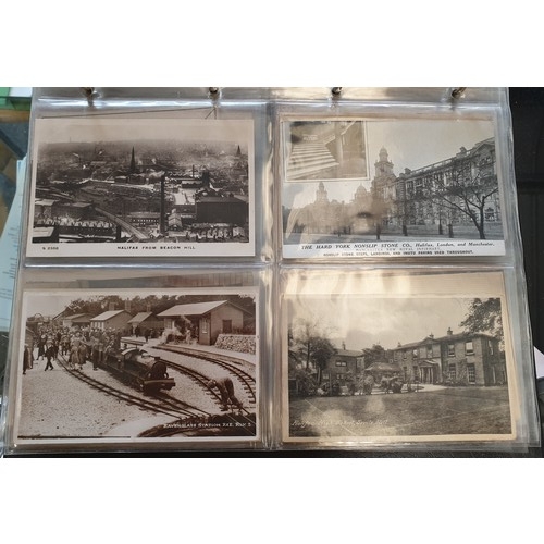 531 - An album of 87 antique and vintage postcards including many of Halifax and the surrounding areas. UK... 