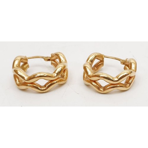 28 - A pair of hallmarked 9ct gold earrings, weight 4g. UK shipping £14.