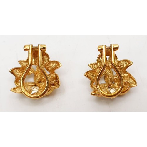 30 - A pair of 9ct gold clip on earrings, weight 4.7g. UK shipping £14.