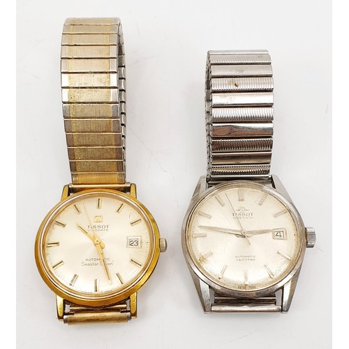 78 - Two vintage gentleman's Tissot automatic wrist watches, both A/F. UK shipping £14.