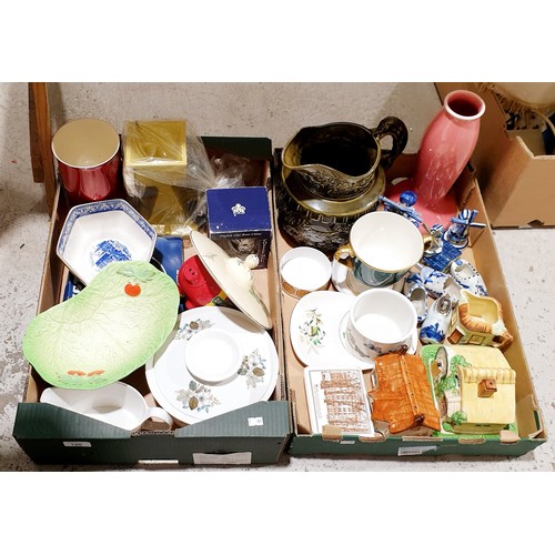 120 - Two boxes of ceramics including Rington's, Beswick and Portmeirion No shipping. Arrange collection o... 