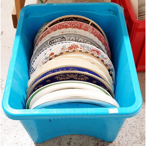 101 - A box of antique and later plates. No shipping. Arrange collection or your own packer and shipper, p... 