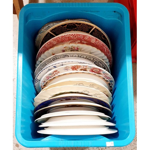 101 - A box of antique and later plates. No shipping. Arrange collection or your own packer and shipper, p... 