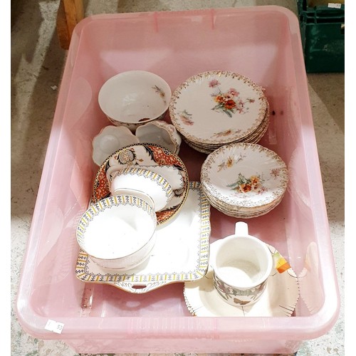 105 - A box of ceramics including Portmeirion. No shipping. Arrange collection or your own packer and ship... 