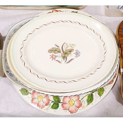 113 - A selection of meat plates / platters including Royal Doulton 'Woodland'. No shipping. Arrange colle... 