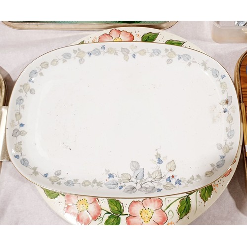 113 - A selection of meat plates / platters including Royal Doulton 'Woodland'. No shipping. Arrange colle... 