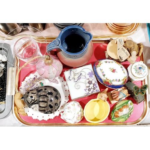 145 - A selection of ceramics and glass including a Dave Quaid Calico Cat model. No shipping. Arrange coll... 