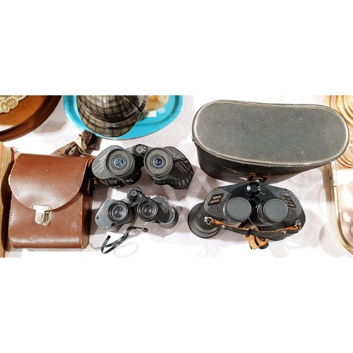 161 - A pair of vintage Carl Zeiss 8x30 binoculars together with two other pairs of binoculars. UK shippin... 