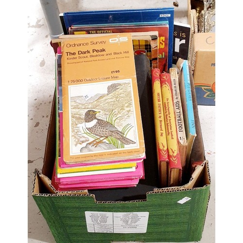 186 - A box of books and maps. No shipping. Arrange collection or your own packer and shipper, please. Ele... 