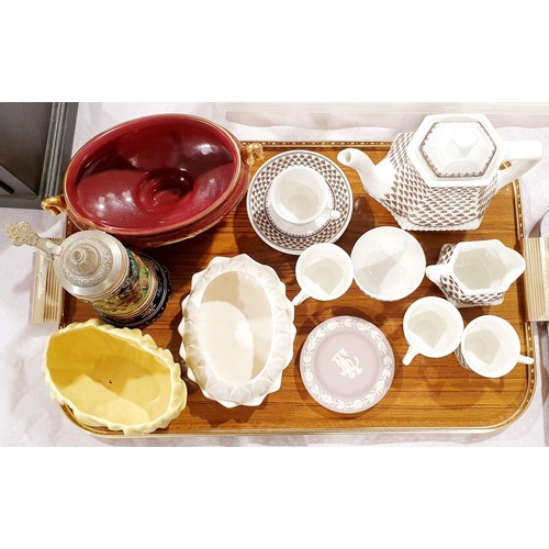 230 - A tray of ceramics including Wedgewood and Sylvac. No shipping. Arrange collection or your own packe... 