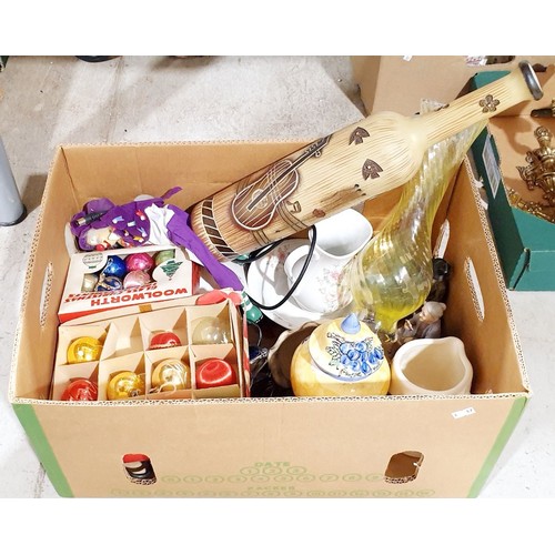 221 - A box including vintage Christmas decorations. No shipping. Arrange collection or your own packer an... 