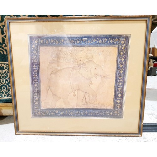 282 - A framed print of an elephant, 18