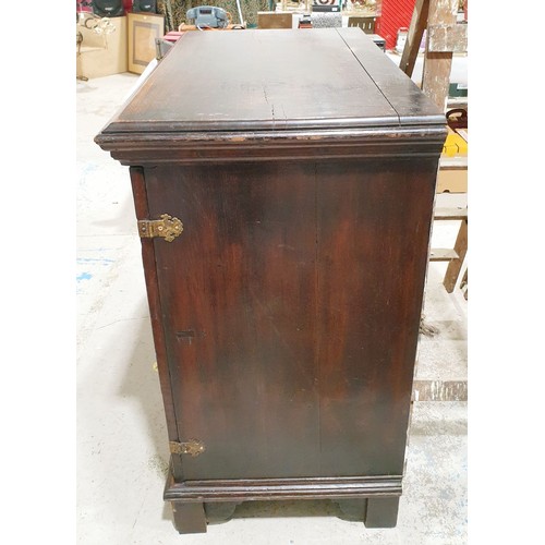 243 - An 18th century oak eight drawer chest of drawers with later carving, width 39