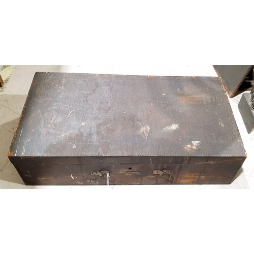 253 - A wooden box, A/F, width 24.5