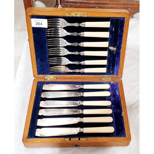 264 - A vintage set of cased fish eaters. UK shipping £14.